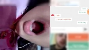 Teen say "call me bitch" while play with pussy webcam omegle mouth fetish