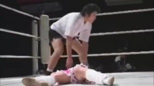 Japanese Idol Cat Fight Wrestling Choke out
