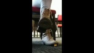 Candid crush boots in library