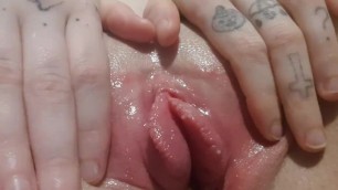 Swollen pussy play orgasm with real contractions