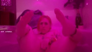 Pink Bath Masturbation Foot Focused