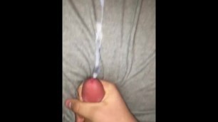 Small Dick Twink Fucks His Bed, Cums on Sheets!