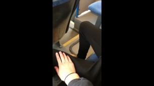 Getting caught handjob in a public bus