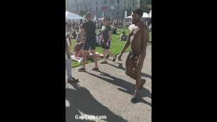 Black Man Walking Naked in Public
