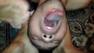 Asian faggot abused and degraded by two white men