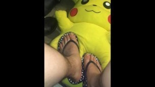 Sparkly star flip flops trample pikachu!!!