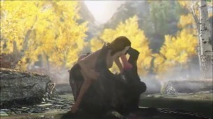 3D Girl Blows Wolf in 5 Positions - Skyrim