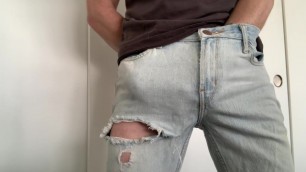 FWB Showing Off Erection in Ripped Jeans