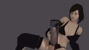Futa Girl Masturbating with sex toy, Fluid Simulation by OpticonStudios