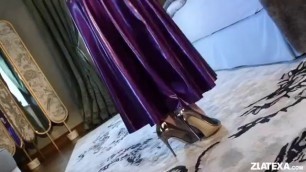 purple latex dress637y6