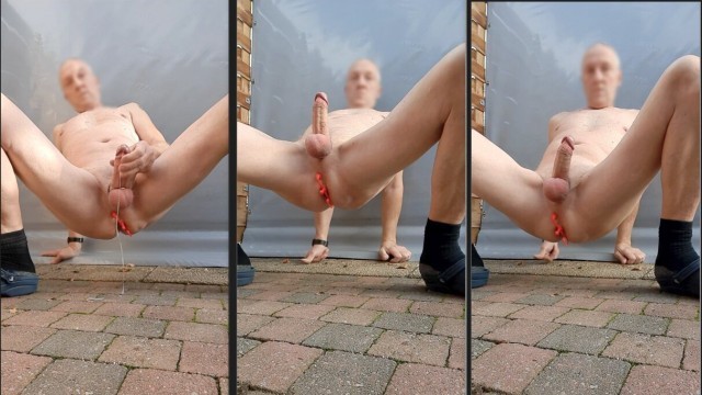 naked exhibitionist public outdoor aneros assfuck bondage edging sexshow cumshot