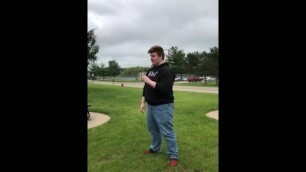 Big boy sucks pinecone and throws it