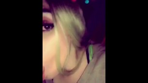 Blond Slut with braces blows cock
