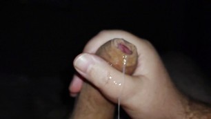 Small uncut penis cumshot