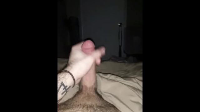 Throbbing cock cums thick loads