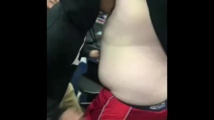 Big man gets titties sucked by little brown boy in class