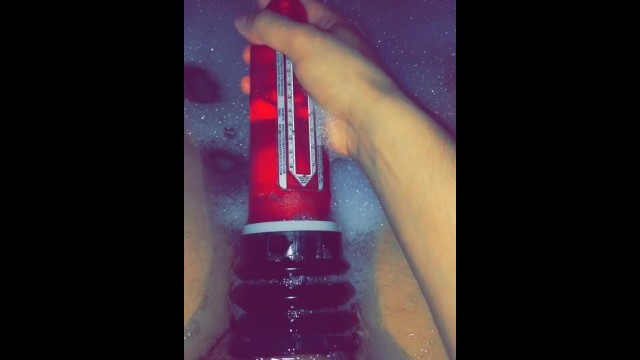Hydro pumping my cock