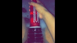 Hydro pumping my cock