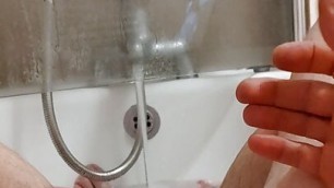 Big cock in the bathroom and jerking