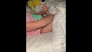 Cute Tan Twink boy jack off he big dick before bed (orgasm)
