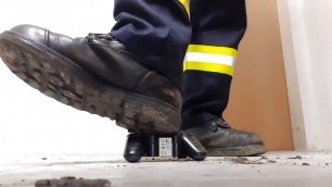 Firefighter Stomping old Toy Truck