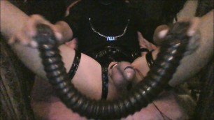 Sissy Femboy Webcam Session with a gift from a fan. Estim, double dildo, breathplay, handsfree orgasm Kittycatskull