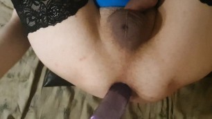 Cd ass fuck with long dildo at home